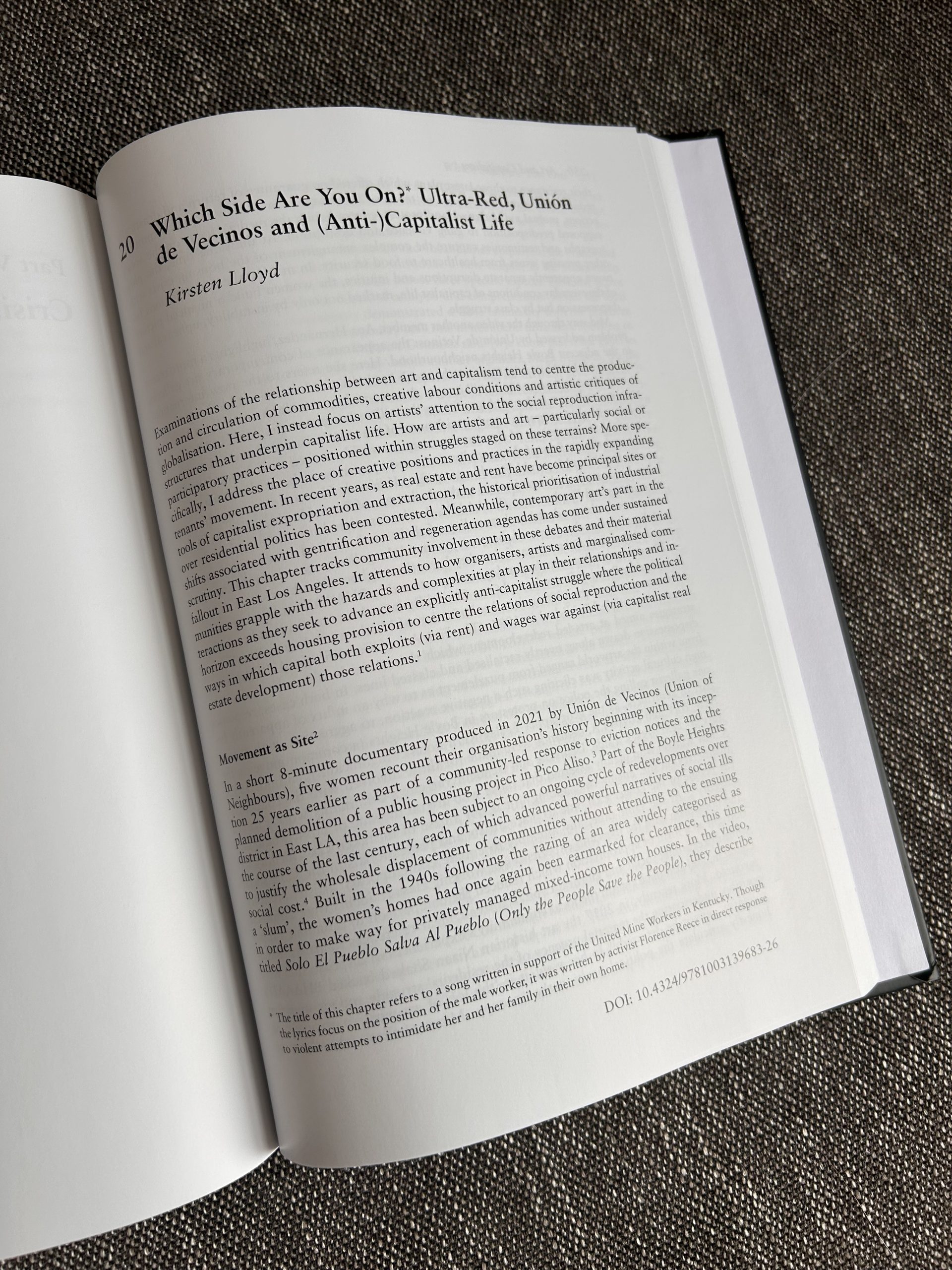 First page of book chapter including title. All text.